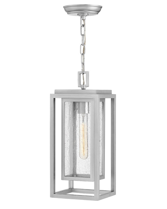 Republic LED Hanging Lantern in Satin Nickel