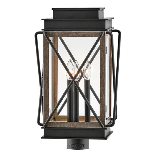 Montecito LED Post Top or Pier Mount Lantern in Black