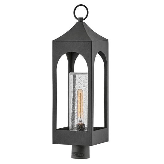 Amina LED Post Top or Pier Mount Lantern in Distressed Zinc