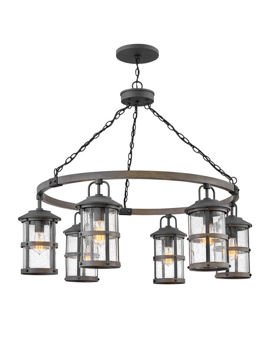 Lakehouse LED Chandelier in Aged Zinc