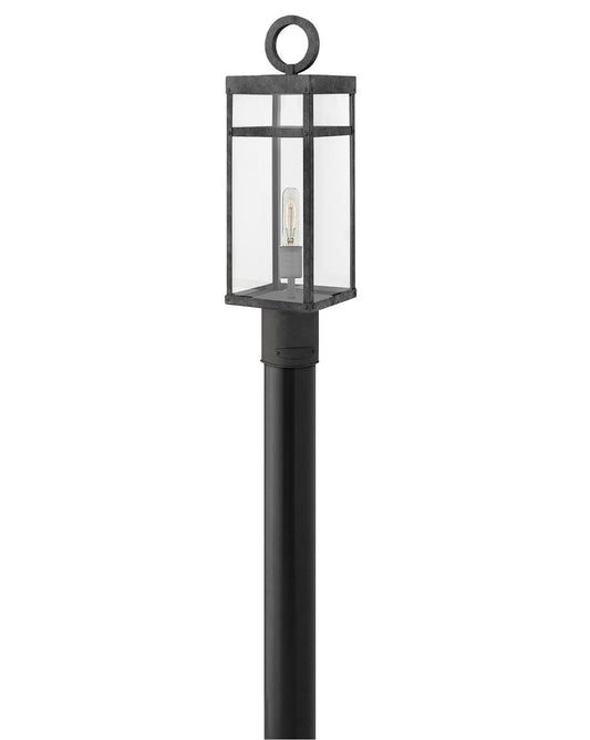 Porter LED Post Top or Pier Mount Lantern in Aged Zinc