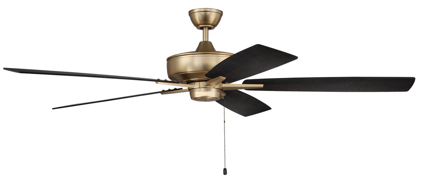 Super Pro 60 60" Ceiling Fan in Satin Brass