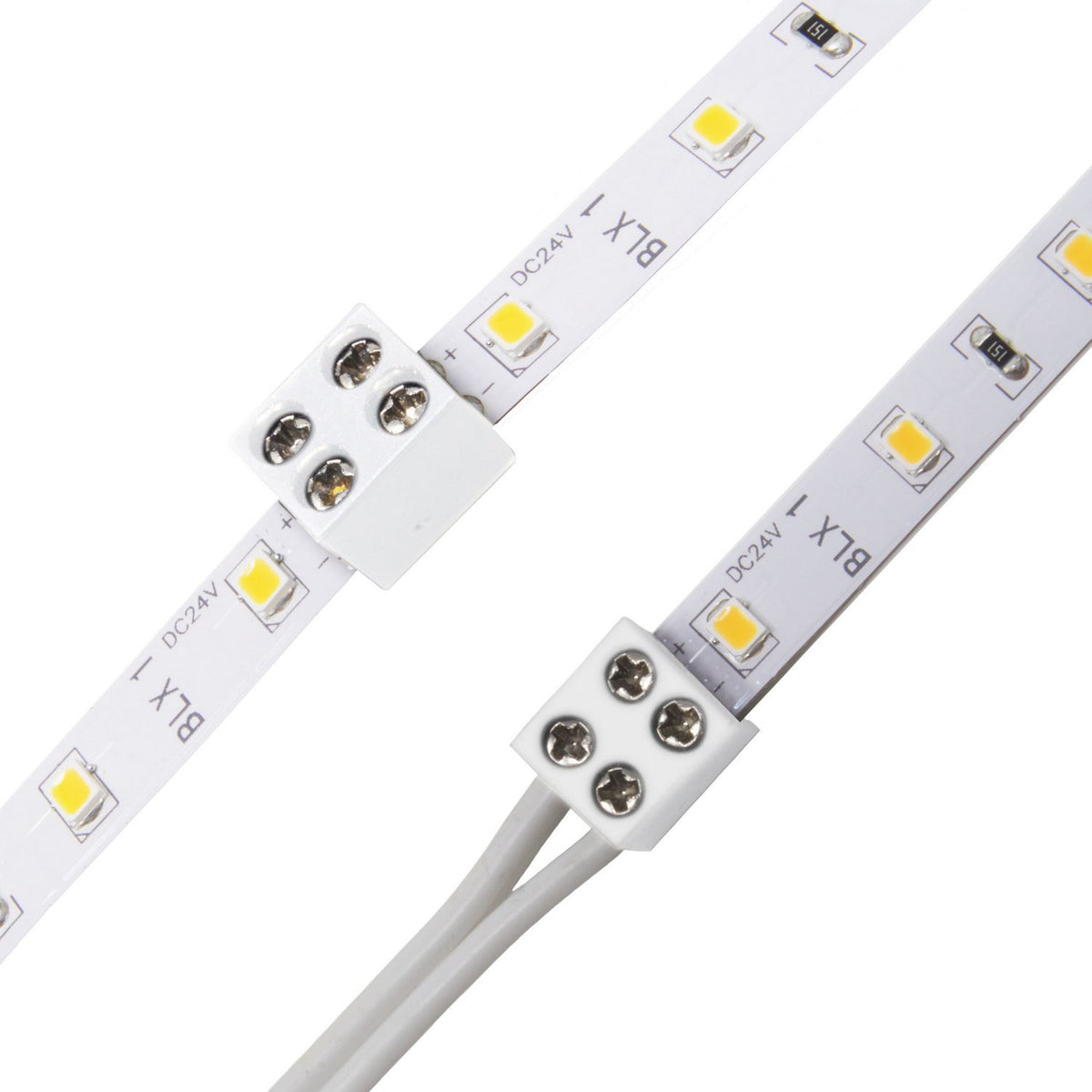 Diode LED DI-TB8-60JPR-TTT-1 Tape Light Terminal Block, 8mm, Jumper Cable (Tape to Tape), 60 in. 20 AWG Wire Lead, White - Pack of 1
