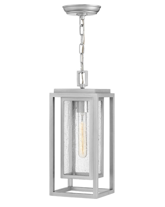 Republic LED Hanging Lantern in Satin Nickel