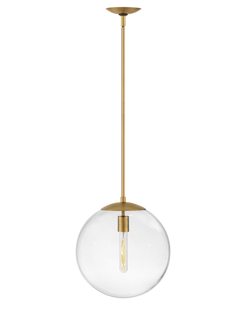 Warby LED Pendant in Heritage Brass
