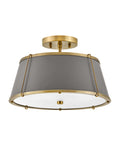 Clarke LED Semi-Flush Mount in Lacquered Dark Brass