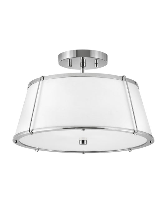 Clarke LED Semi-Flush Mount in Polished Nickel