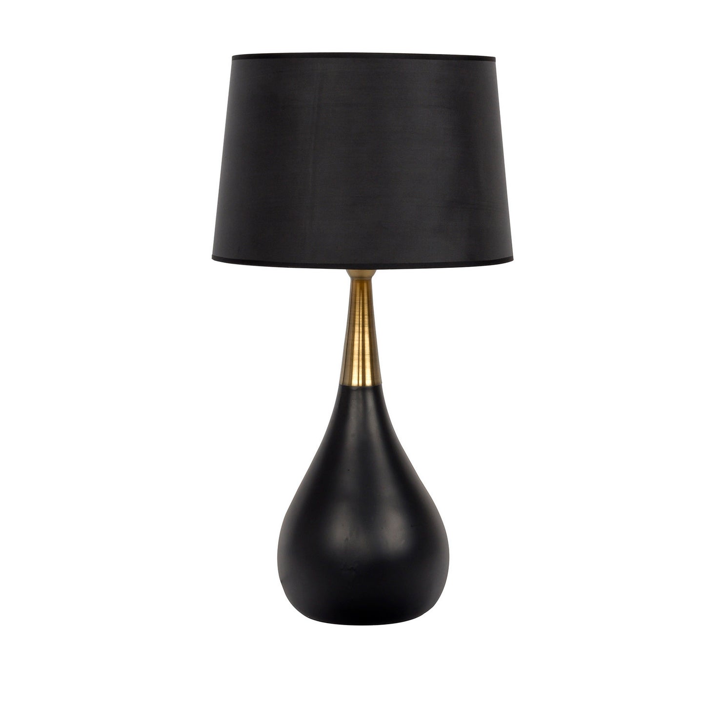 Table Lamp One Light Table Lamp in Flat Black Satin Brass