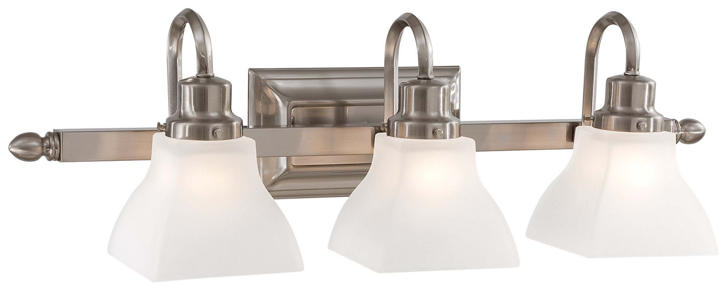 Mission Ridge Bath Three Light Bath in Brushed Nickel