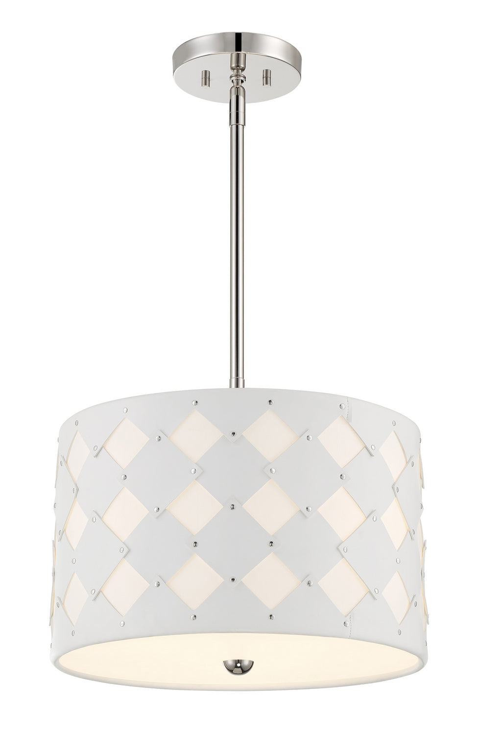Patchwork Three Light Pendant in Polished Nickel
