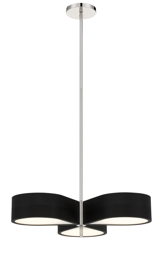 Side Step LED Pendant in Polished Nickel And Coal