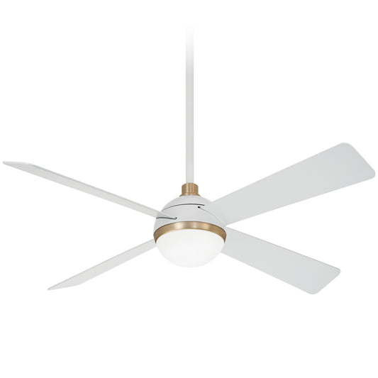 Orb 54"Ceiling Fan in Flat White And Soft Brass
