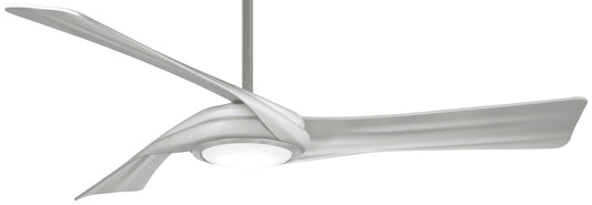 Curl 60"Ceiling Fan in Brushed Nickel With Silver Blades
