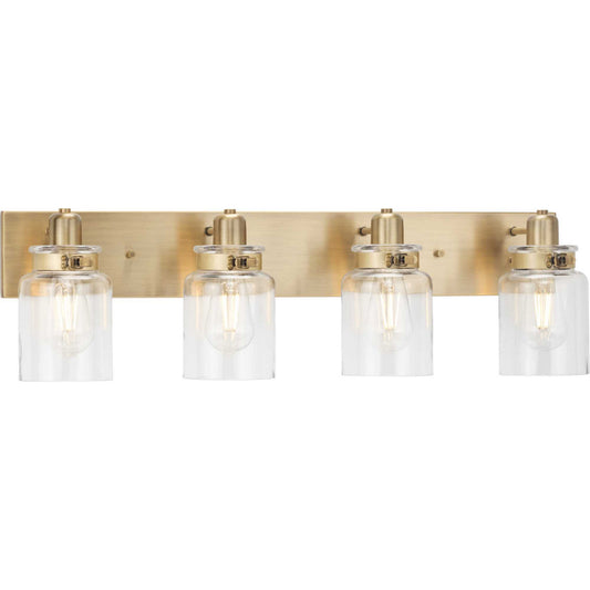 Calhoun Four Light Bath Bracket in Vintage Brass