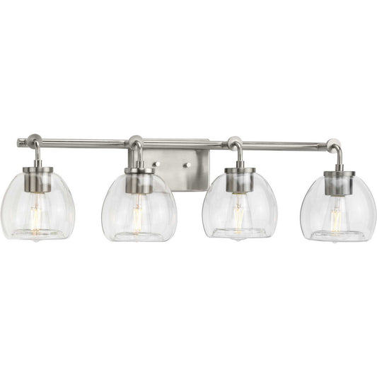 Caisson Four Light Bath Bracket in Brushed Nickel