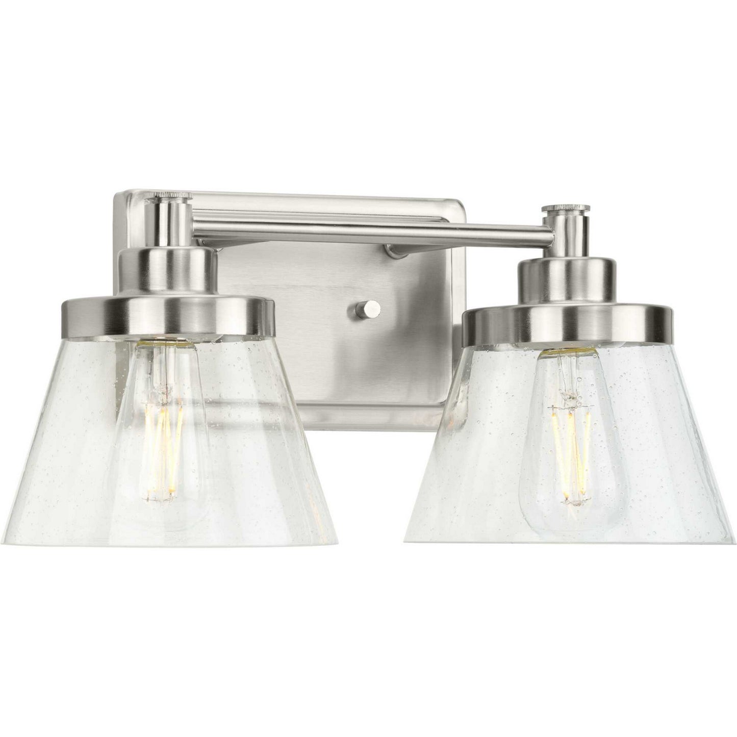 Hinton Two Light Bath Bracket in Brushed Nickel
