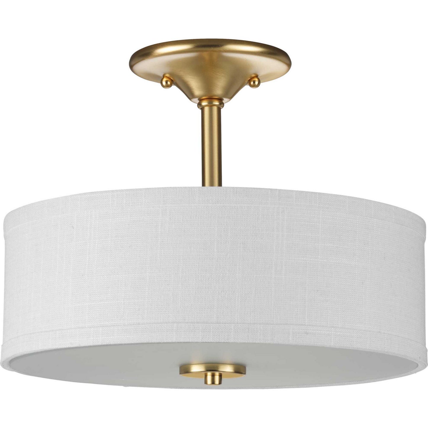 Inspire Two Light Semi-Flush Mount in Satin Brass