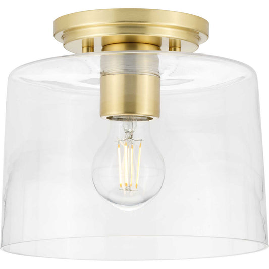 Adley One Light Flush Mount in Satin Brass