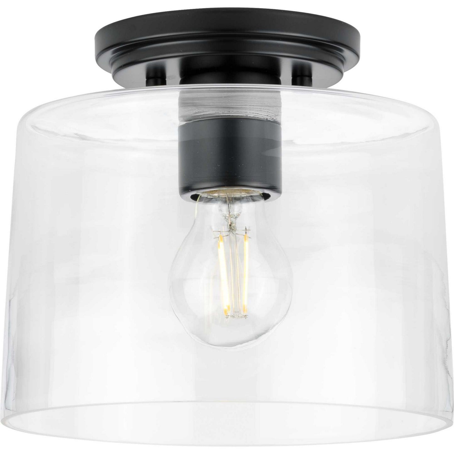 Adley One Light Flush Mount in Matte Black