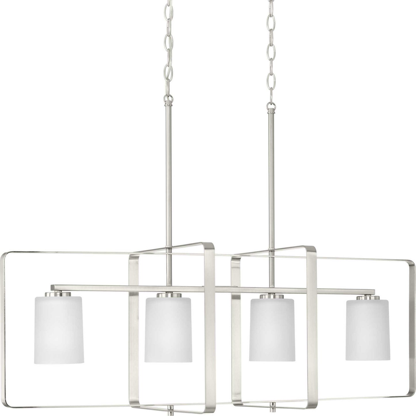 League Four Light Island Pendant in Brushed Nickel
