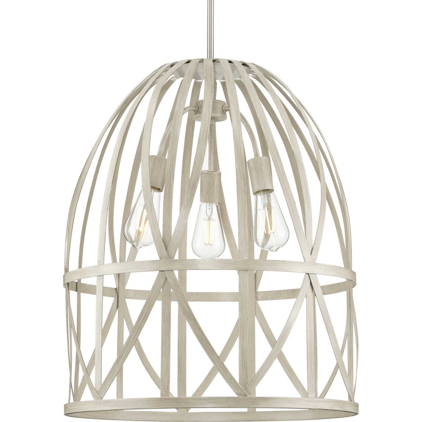 Progress Lighting - P500344-185 - Three Light Pendant - Chastain - Bleached Oak