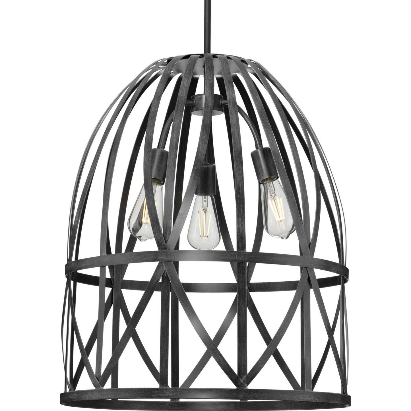 Chastain Three Light Pendant in Cerused Black Oak