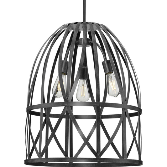 Chastain Three Light Pendant in Cerused Black Oak