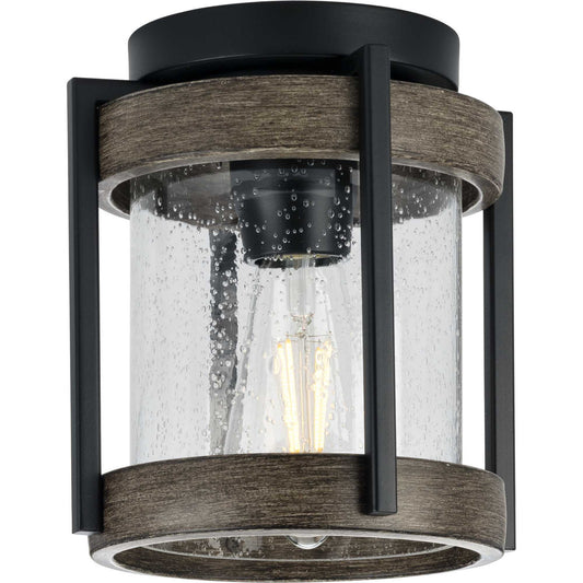 Whitmire One Light Outdoor Flushmount in Matte Black