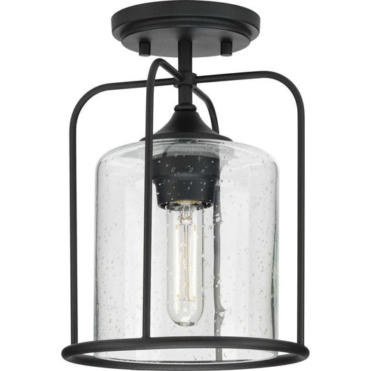 Watch Hill One Light Outdoor Flushmount in Black
