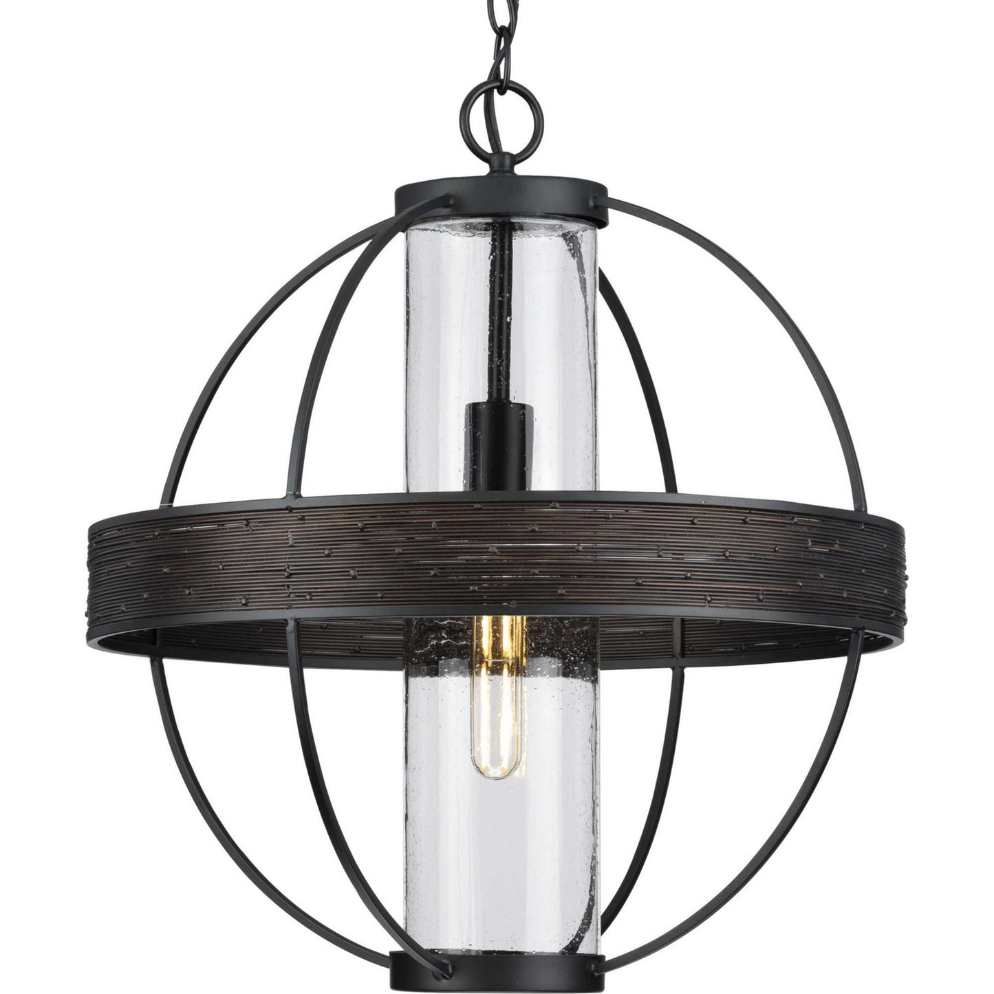 Terrace One Light Outdoor Pendant in Matte Black