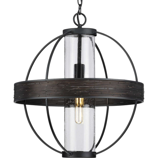 Terrace One Light Outdoor Pendant in Matte Black
