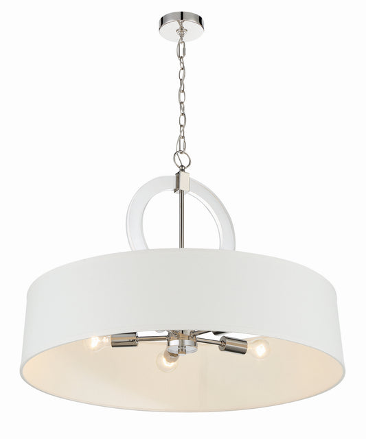 Cape Coral Five Light Pendant in Polished Nickel
