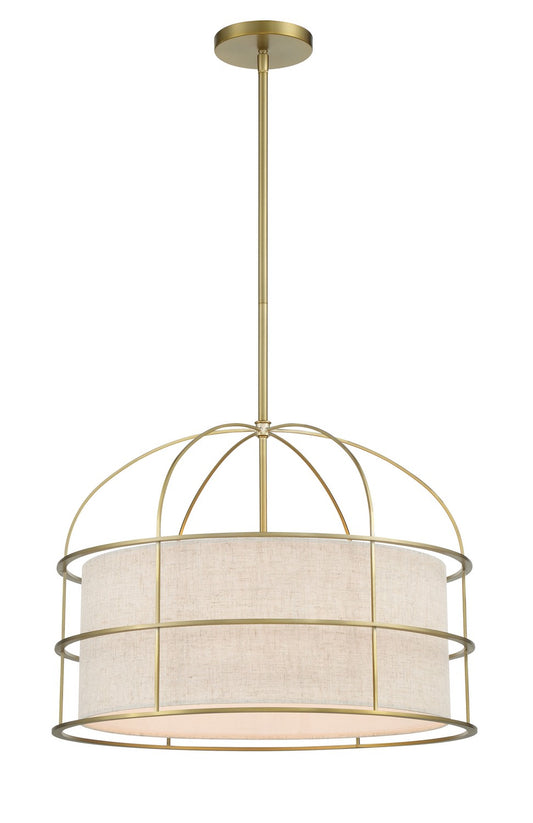 Gateway Park Five Light Pendant in Soft Brass
