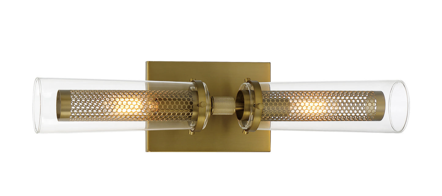 Emmerham Two Light Bath in Soft Brass