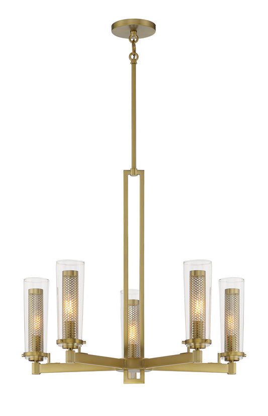 Emmerham Five Light Chandelier in Soft Brass