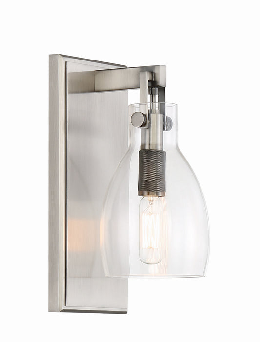 Tiberia One Light Bath Bar in Plated Pewter
