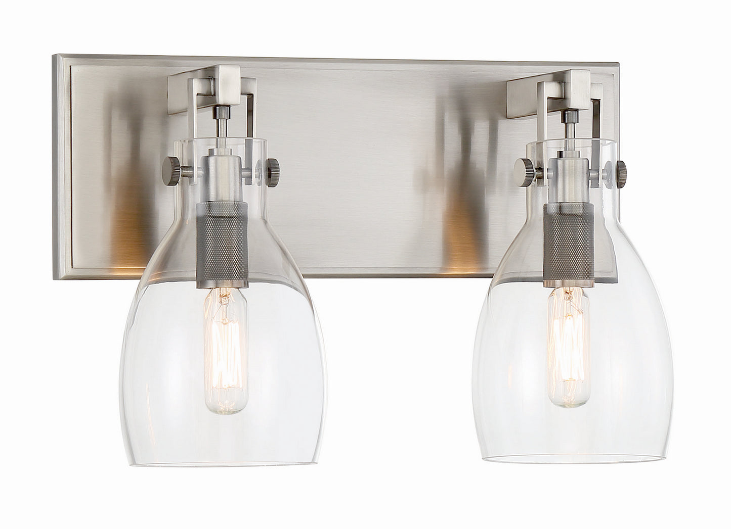 Tiberia Two Light Bath Bar in Plated Pewter
