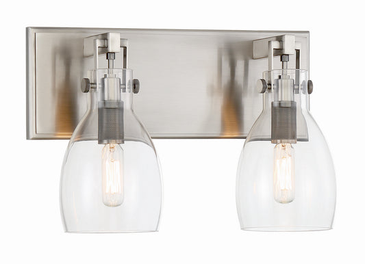 Tiberia Two Light Bath Bar in Plated Pewter