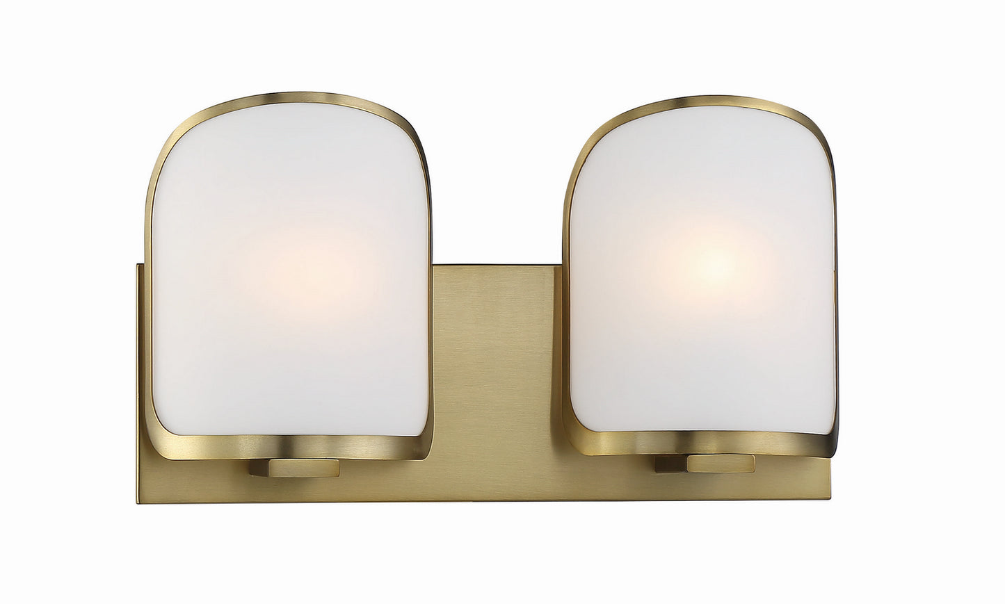 Bishop Crossing Two Light Bath in Soft Brass