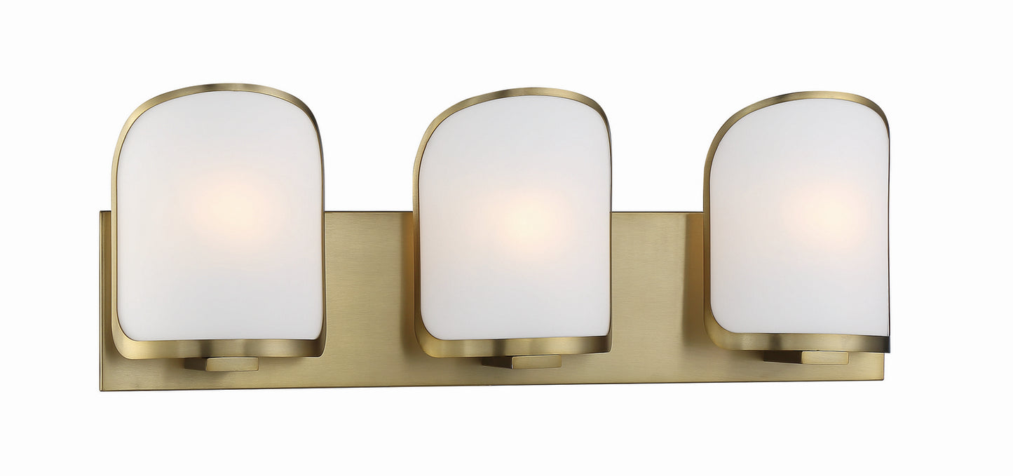 Bishop Crossing Three Light Bath in Soft Brass