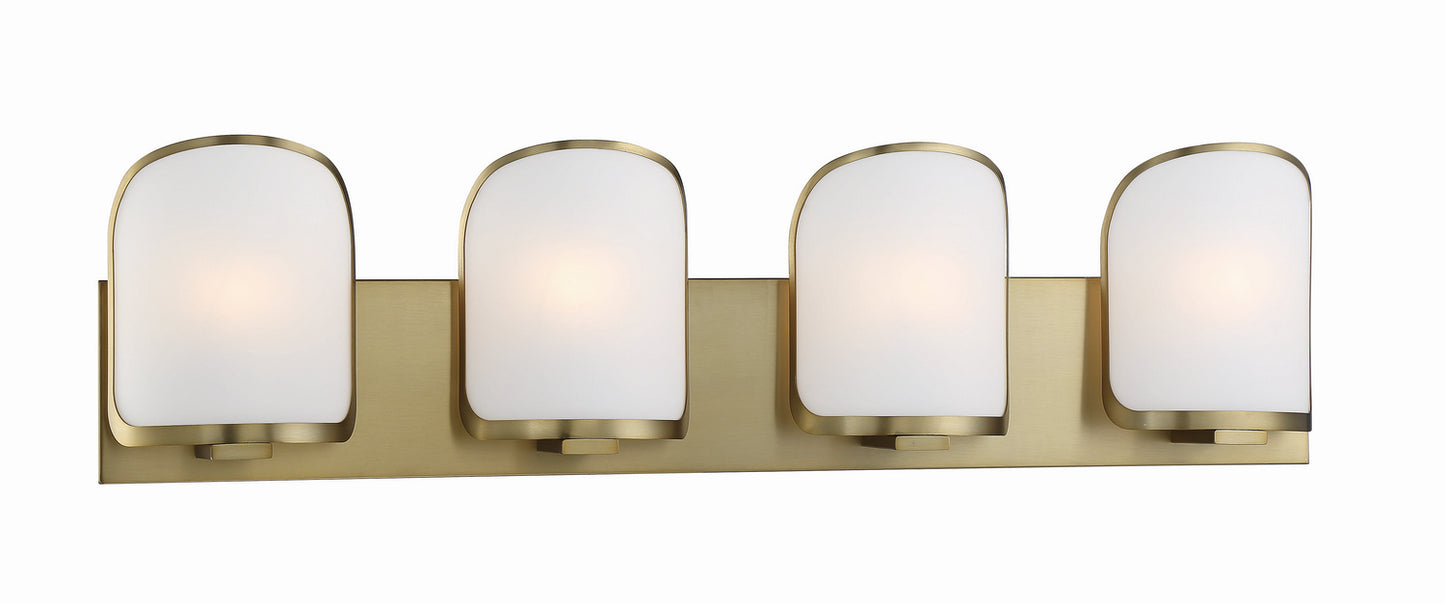 Bishop Crossing Four Light Bath in Soft Brass