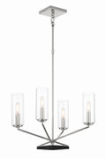 Highland Crossing Four Light Chandelier in Polished Nickel w/Coal