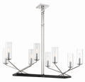 Highland Crossing Eight Light Island Pendant in Polished Nickel w/Coal