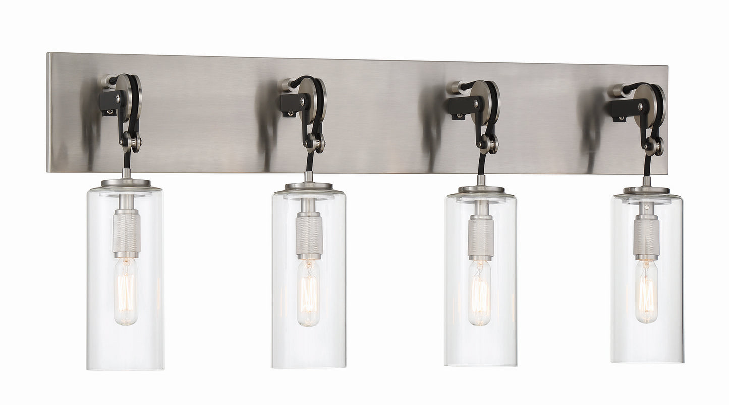 Pullman Junction Four Light Bath in Coal w/Brushed Nickel