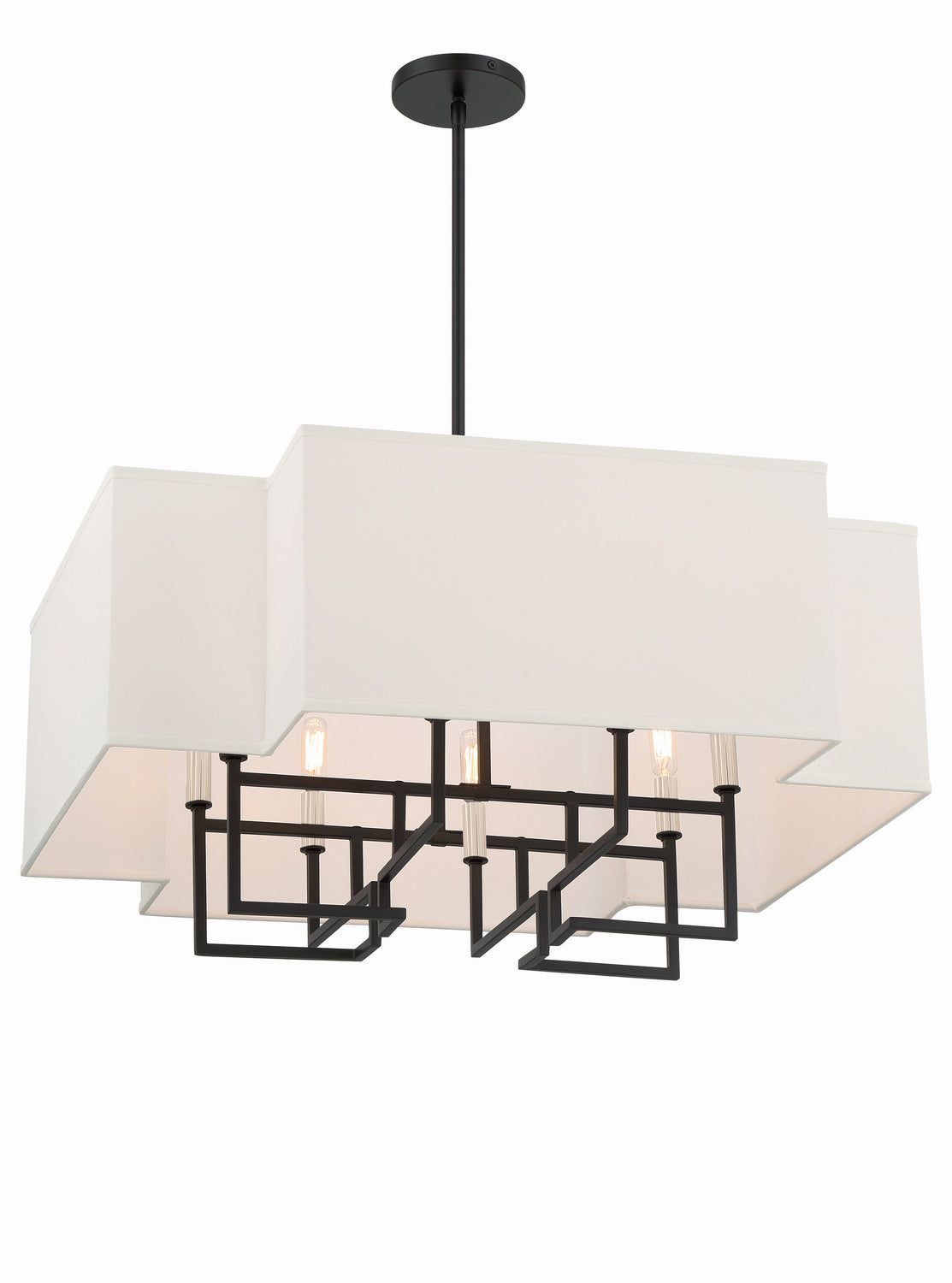 Upham Estates Eight Light Pendant in Coal w/Polished Nickel