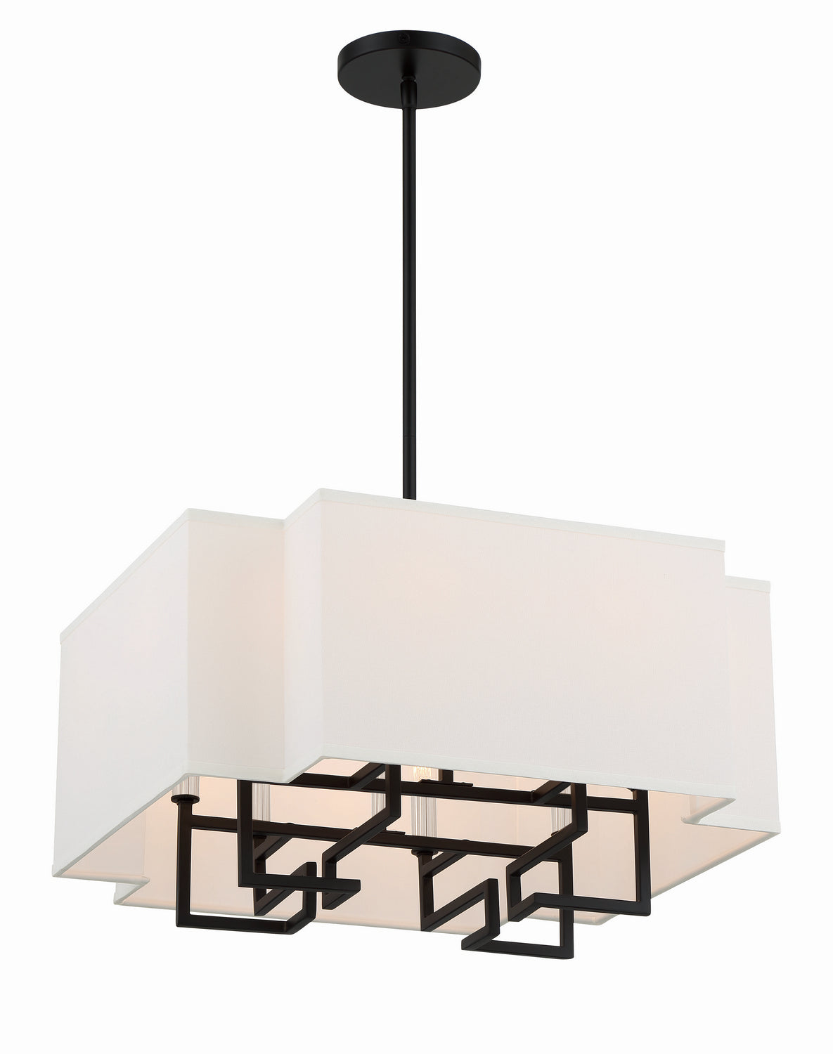 Upham Estates Eight Light Pendant in Coal w/Polished Nickel