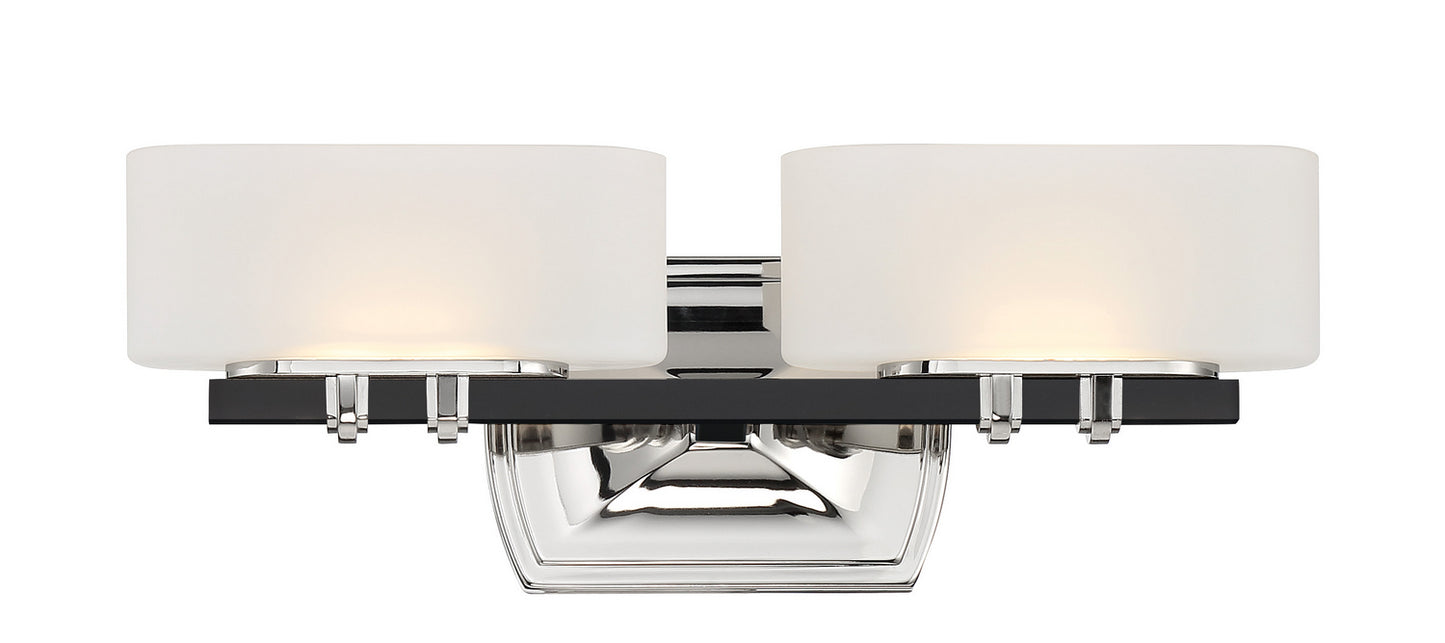Drury Bath LED Bath Light in Polished Nickel And Coal
