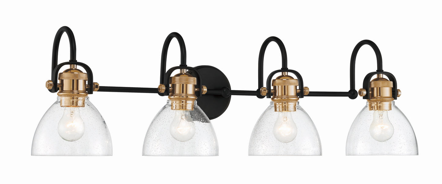 Monico Four Light Bath in Bronze w/Brass