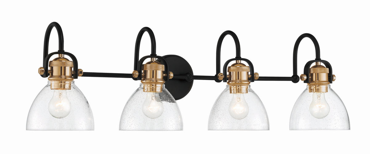 Monico Four Light Bath in Bronze w/Brass