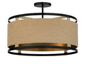 Windward Passage Four Light Semi Flush Mount in Coal And Soft Brass
